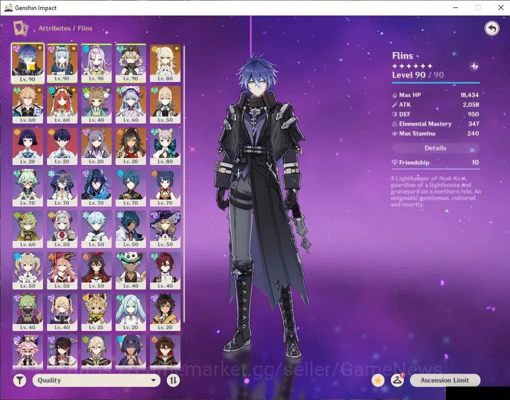 Genshin Impact Accounts ASIA|AR56|4Limited+1(*5Weapon)|Prime Flins|Varka,F image 3