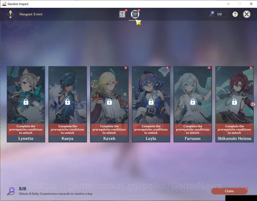 Genshin Impact Accounts ASIA|AR 41|2 Limited+1(*5Weapon)|Zibai,Columbina|M image 3