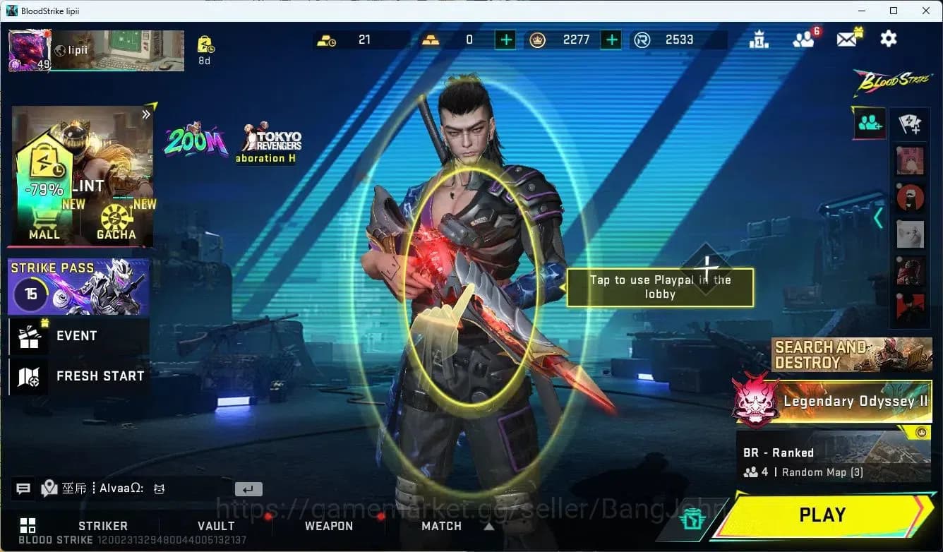 Blood Strike Accounts ASIA|ETHERNAL,KALA,SPEAR|LIMITED RPK|COLLAB,SCAR|U image 1