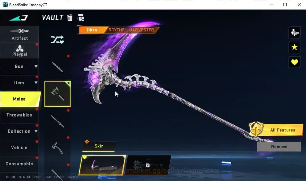 Blood Strike Accounts ASIA|Melee ULTRA Scythe-HARVESTER|17 ULTRA[ZERO,M4 image 11