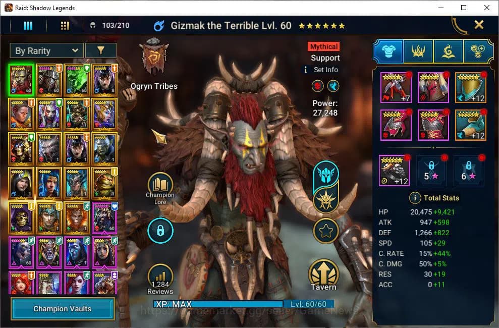 Raid: Shadow Legends Accounts Lv22 362K Power|1 Mythical (Gizmak)|18 Legendary(N image 3