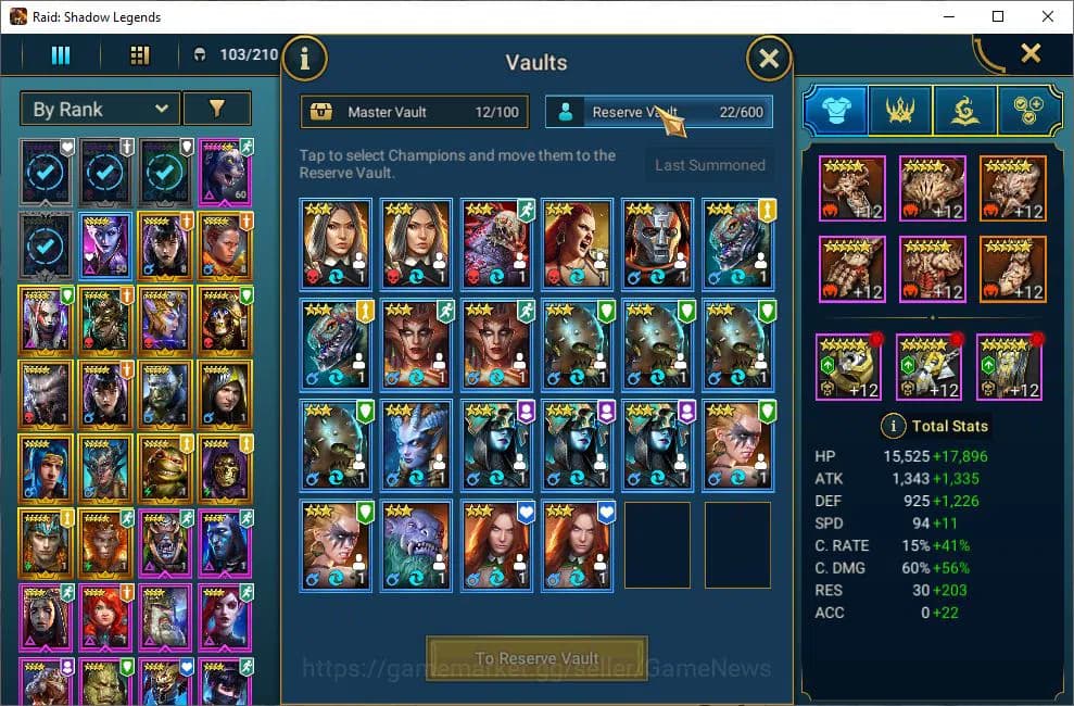 Raid: Shadow Legends Accounts Lv22 362K Power|1 Mythical (Gizmak)|18 Legendary(N image 7