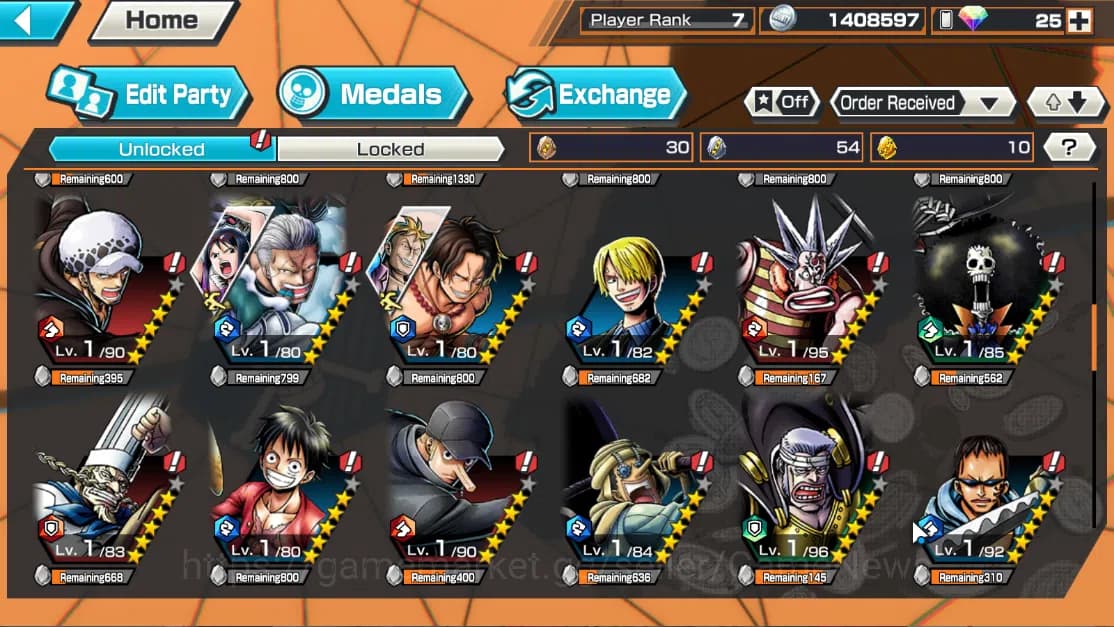 One Piece Bounty Rush Accounts Global|4EX|BP Kuzan,T5Elder Saturn,Gear5 Luffy,T4E image 6
