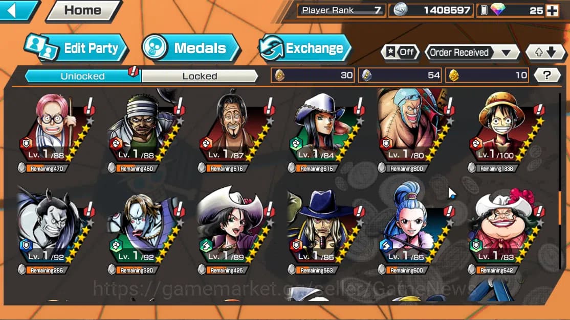 One Piece Bounty Rush Accounts Global|4EX|BP Kuzan,T5Elder Saturn,Gear5 Luffy,T4E image 7
