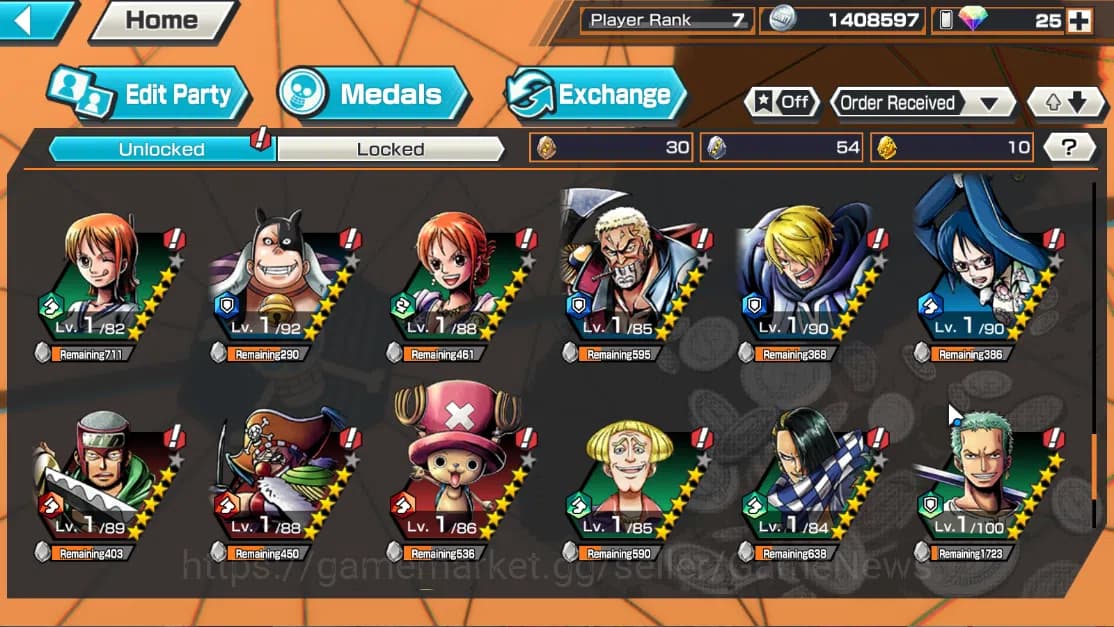 One Piece Bounty Rush Accounts Global|4EX|BP Kuzan,T5Elder Saturn,Gear5 Luffy,T4E image 8
