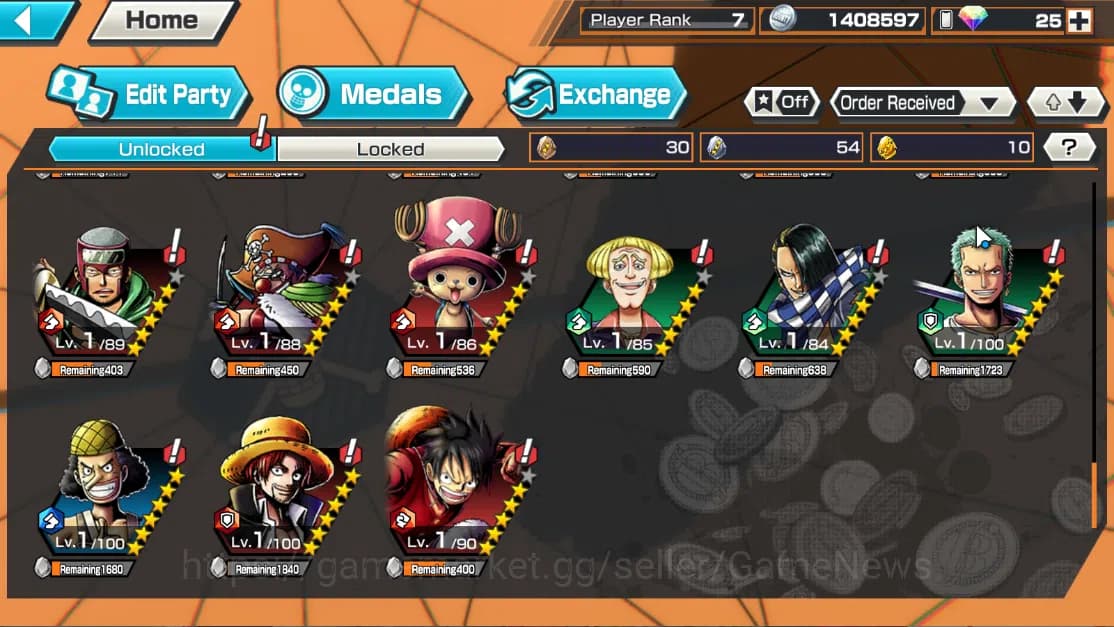 One Piece Bounty Rush Accounts Global|4EX|BP Kuzan,T5Elder Saturn,Gear5 Luffy,T4E image 9