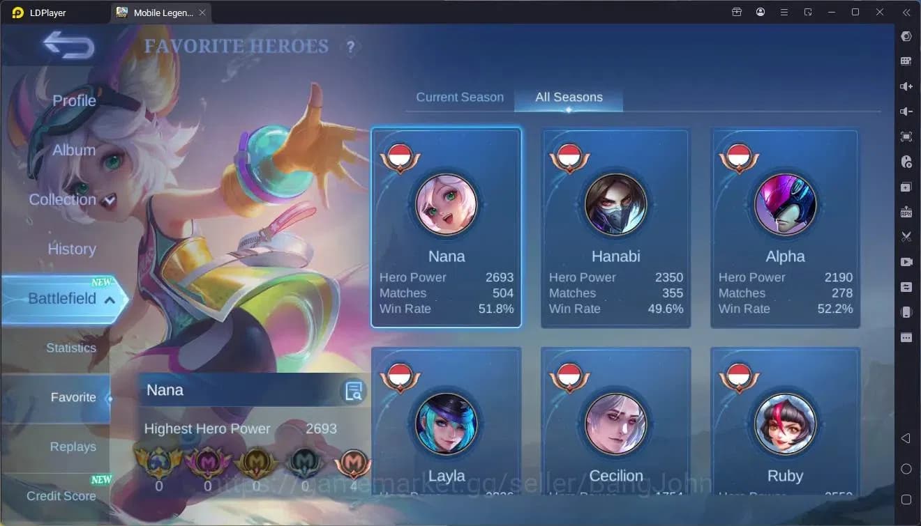 Mobile Legends: Bang Bang Accounts Global|Hero 108|Skin 160|Expert|CC Natalia|Spongeb image 17
