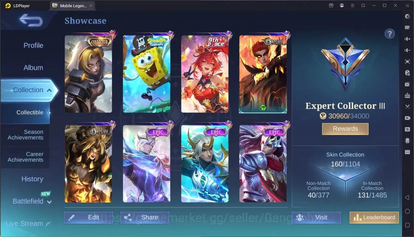 Mobile Legends: Bang Bang Accounts Global|Hero 108|Skin 160|Expert|CC Natalia|Spongeb image 19