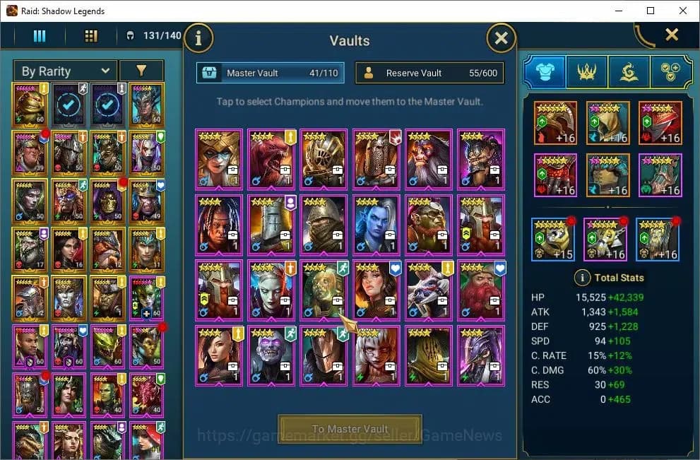 Raid: Shadow Legends Accounts Lv55 1,1M Power|1 Mythic(SS Galathir)+26Legend(Ezi image 13
