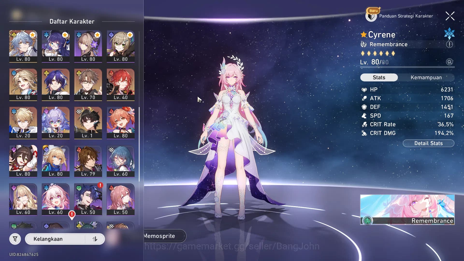 Honkai Star Rail Accounts ASIA | TL 70 | 15 Limit | MC Male | Cyrene Sign, S image 17
