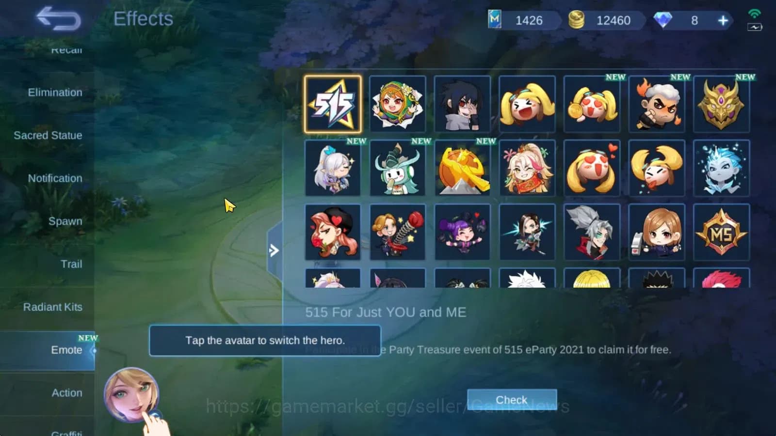 Mobile Legends: Bang Bang Accounts Hero 76|Skin 116|CC Nata,LB Tigreal,Naruto Vale,M- image 15