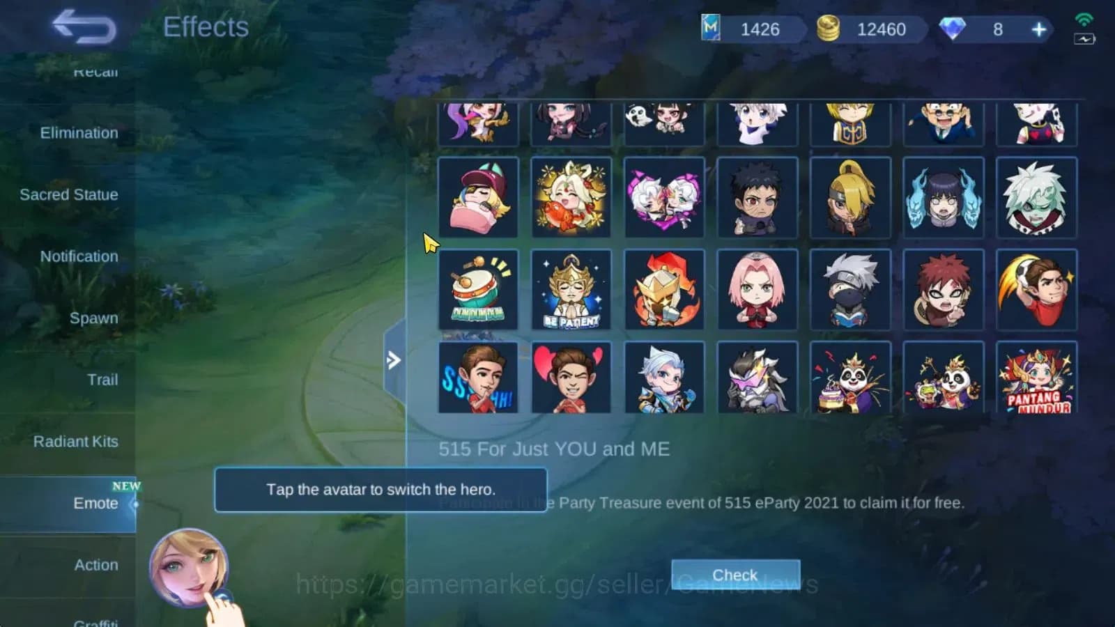 Mobile Legends: Bang Bang Accounts Hero 76|Skin 116|CC Nata,LB Tigreal,Naruto Vale,M- image 16