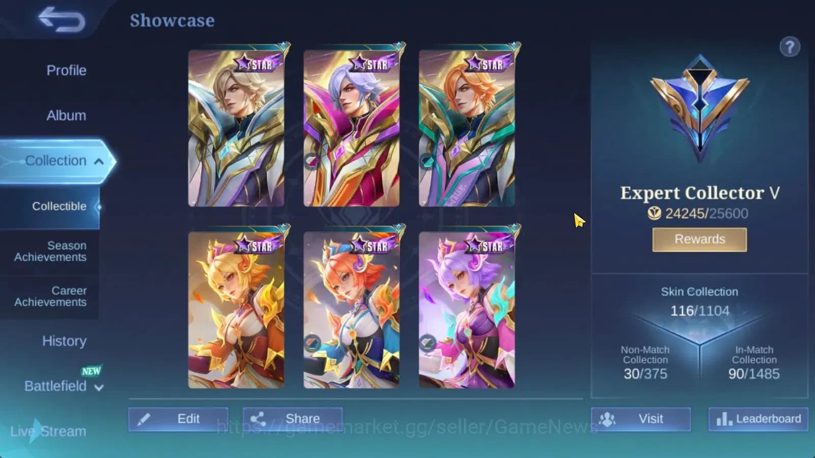 Mobile Legends: Bang Bang Accounts Hero 76|Skin 116|CC Nata,LB Tigreal,Naruto Vale,M- image 3
