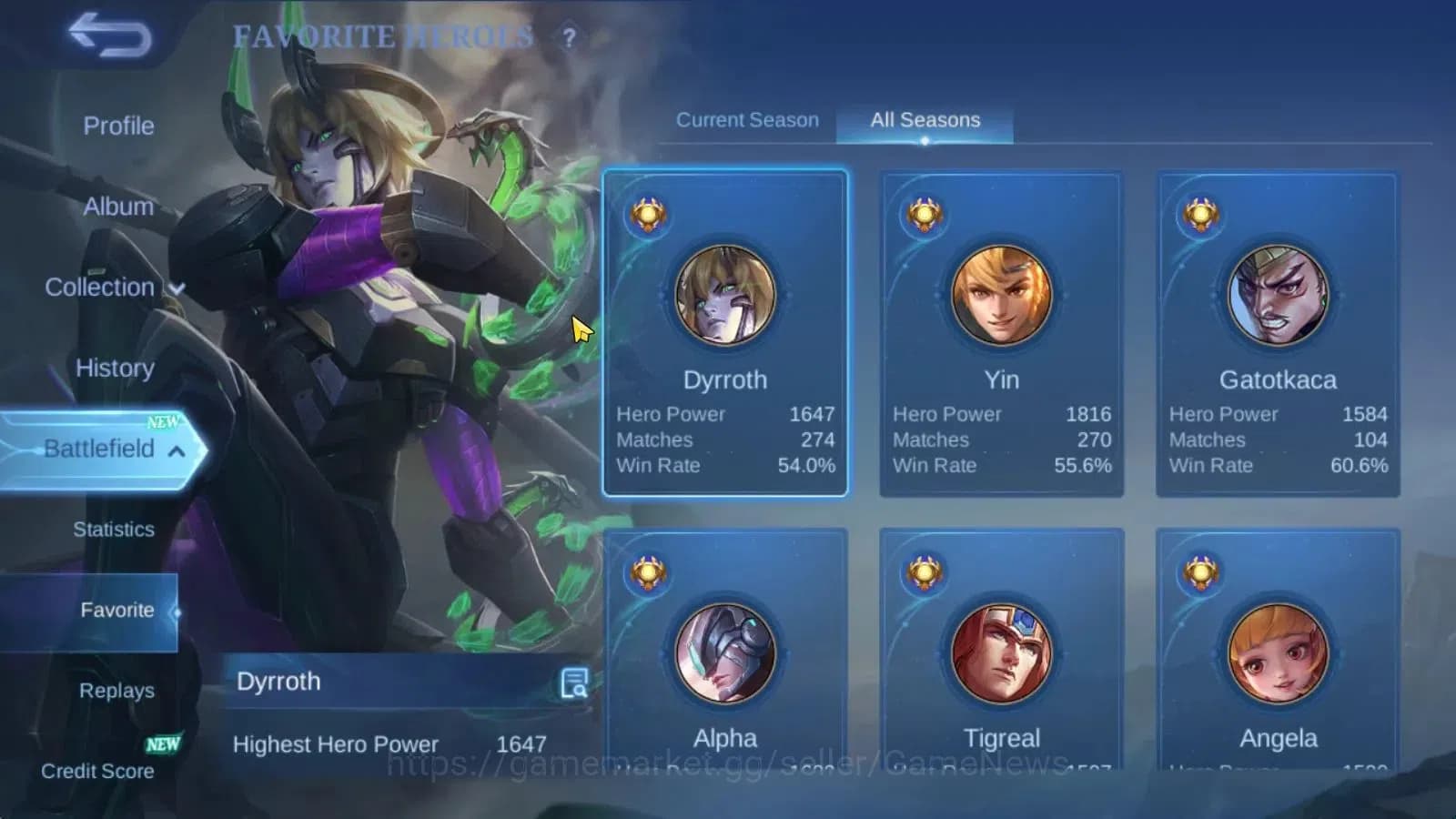 Mobile Legends: Bang Bang Accounts Hero 76|Skin 116|CC Nata,LB Tigreal,Naruto Vale,M- image 5