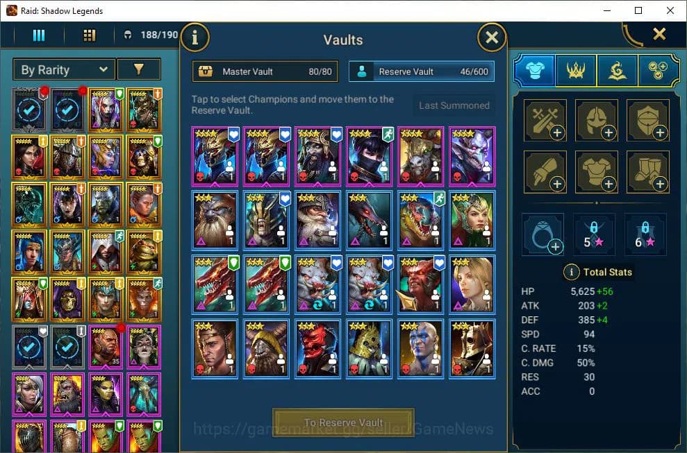 Raid: Shadow Legends Accounts Lv27 522K Power|1 Mythic(Androc)|19 Legendary(Wall image 19