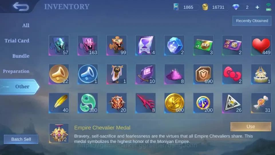 Mobile Legends: Bang Bang Accounts Global|Hero 115 Skin 162|Expert|LBox Irithel|M7 Gr image 18